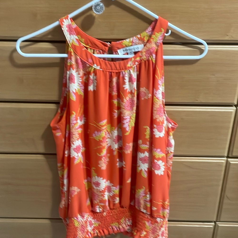 Beautiful  flower orange beige yellow print,